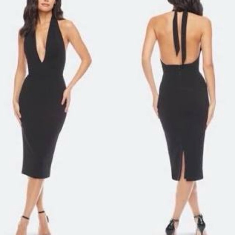 Dress The Population Vanessa Bodycon Backless Dress in Black - Size XXS